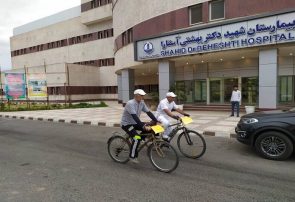 رکاب‌زنی دوچرخه‌سواران از آستارا برای تکریم کادر درمانی کشور