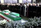 اقامه نماز بر پیکر مطهر مجاهد شهید امام خامنه‌ای و خانواده ایشان